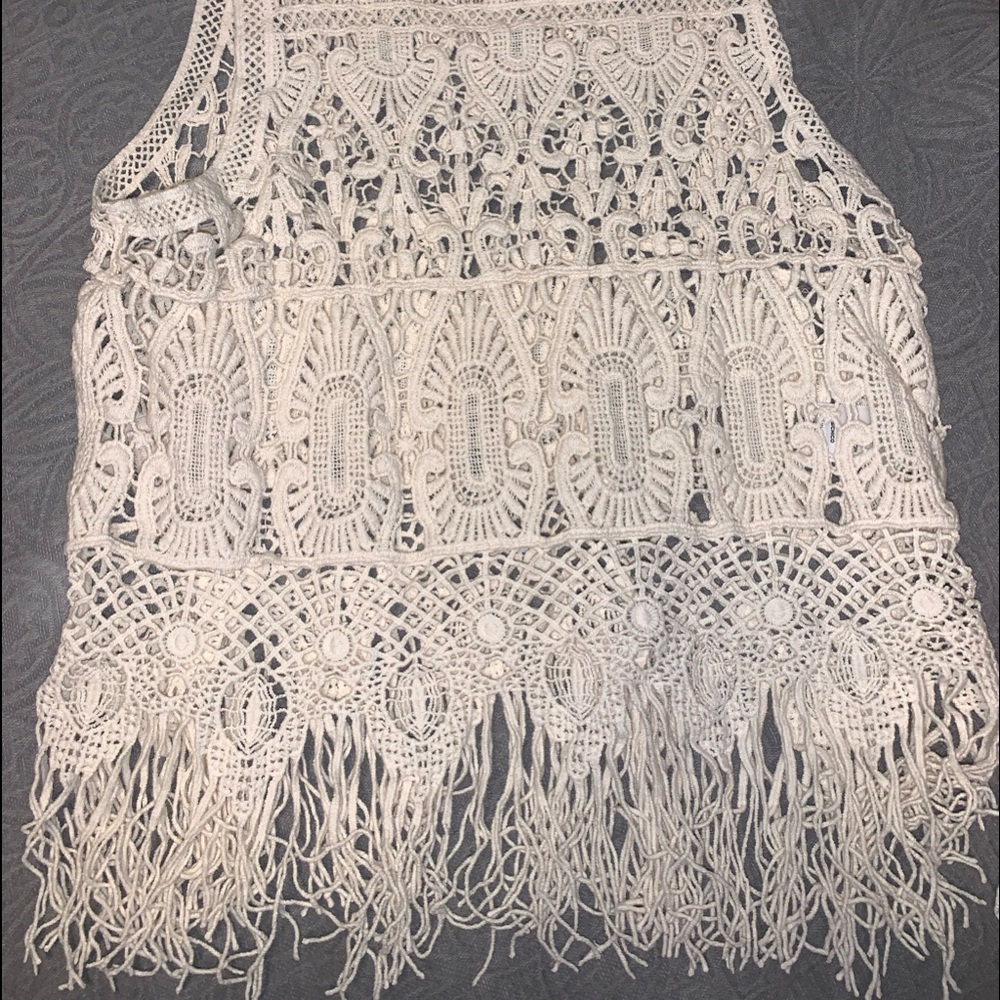 Forever 21 knitted white tank top cover - Picture 2 of 4